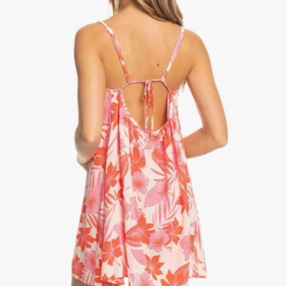 Roxy Summer Adventures Coverup Dress Women's Size M Floral Swimsuit Coverup NWT - Picture 2 of 8
